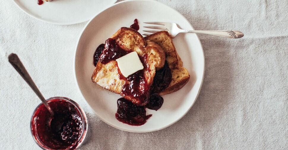 Savory (Gruyere-Filled) French Toast With Raspberry Preserves