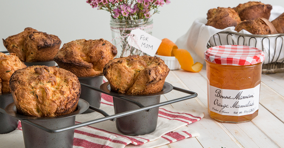 Savory Thyme Popovers with Tangy Orange Marmalade