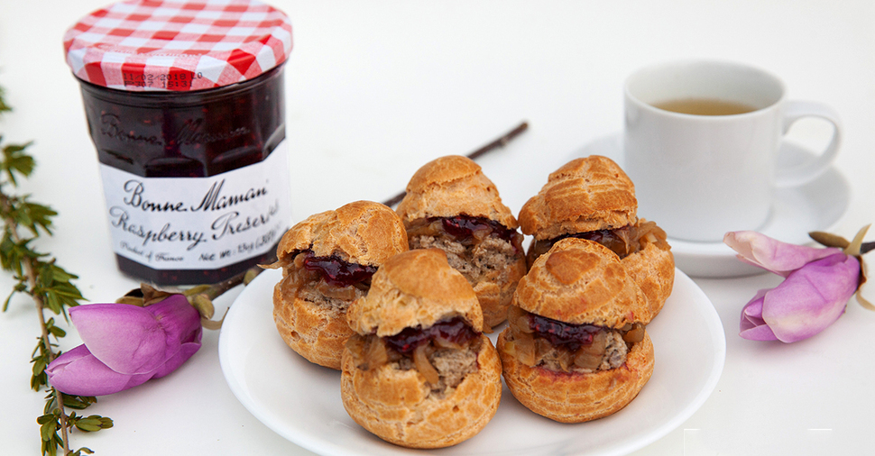 Savory Choux Pastry, Pate With Bonne Maman Raspberry Preserves